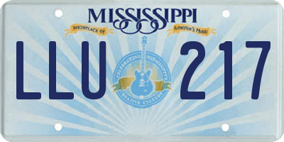 MS license plate LLU217