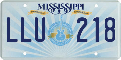 MS license plate LLU218