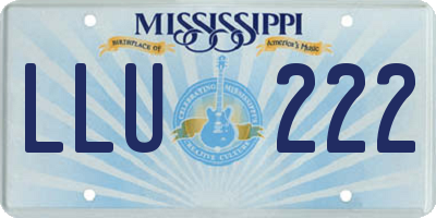 MS license plate LLU222