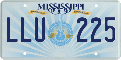 MS license plate LLU225