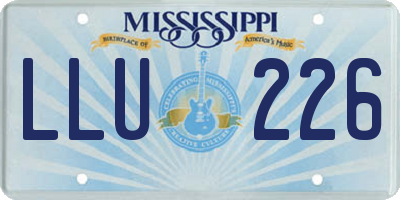 MS license plate LLU226