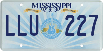 MS license plate LLU227