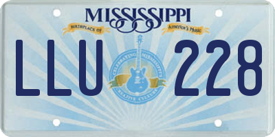 MS license plate LLU228