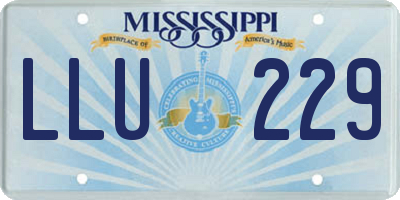 MS license plate LLU229
