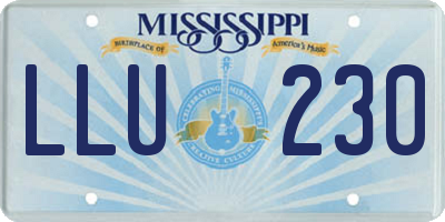 MS license plate LLU230