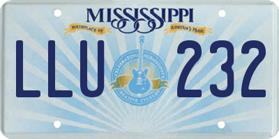 MS license plate LLU232