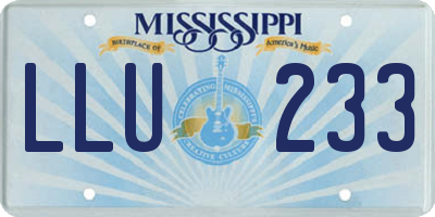 MS license plate LLU233