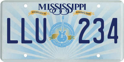 MS license plate LLU234