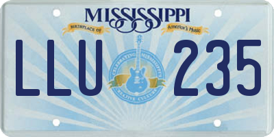 MS license plate LLU235