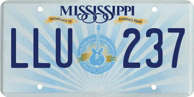 MS license plate LLU237