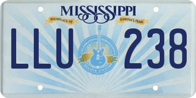 MS license plate LLU238