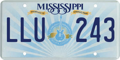 MS license plate LLU243