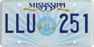 MS license plate LLU251