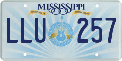 MS license plate LLU257