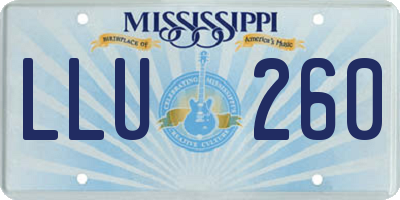 MS license plate LLU260
