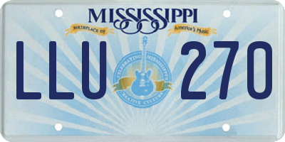 MS license plate LLU270