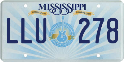 MS license plate LLU278