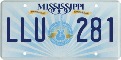 MS license plate LLU281