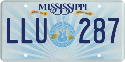 MS license plate LLU287