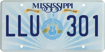 MS license plate LLU301