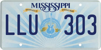 MS license plate LLU303