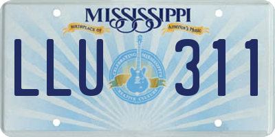 MS license plate LLU311