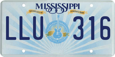 MS license plate LLU316