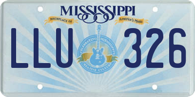 MS license plate LLU326