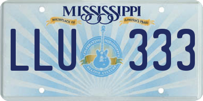 MS license plate LLU333