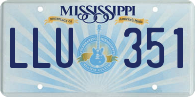 MS license plate LLU351