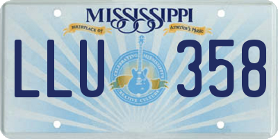 MS license plate LLU358