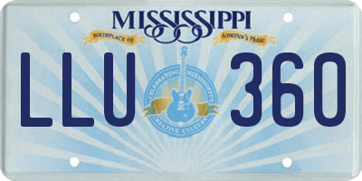 MS license plate LLU360