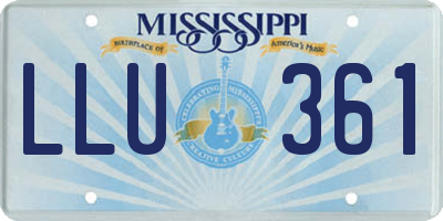 MS license plate LLU361