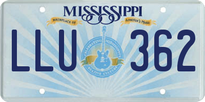 MS license plate LLU362