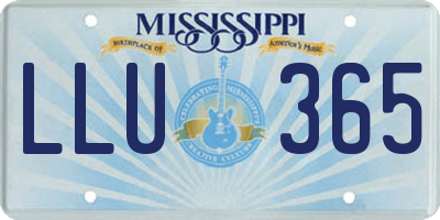MS license plate LLU365