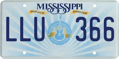 MS license plate LLU366