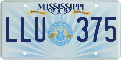 MS license plate LLU375