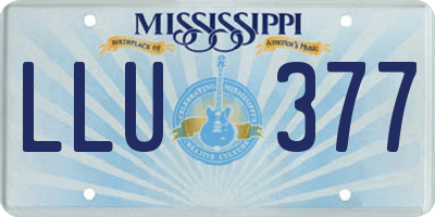 MS license plate LLU377