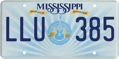MS license plate LLU385
