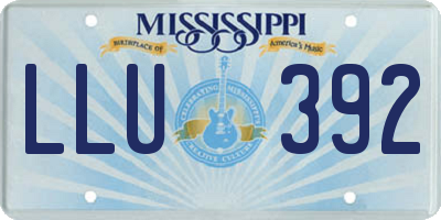 MS license plate LLU392