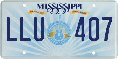 MS license plate LLU407