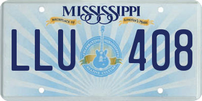 MS license plate LLU408