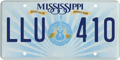 MS license plate LLU410