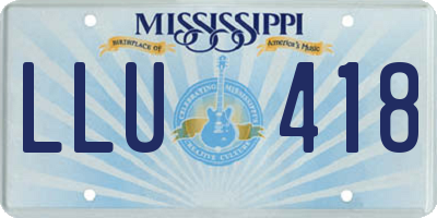 MS license plate LLU418