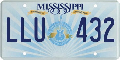 MS license plate LLU432
