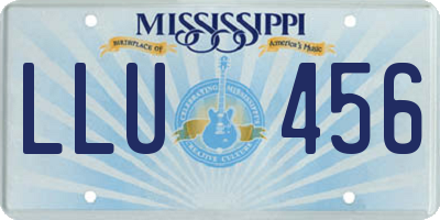 MS license plate LLU456