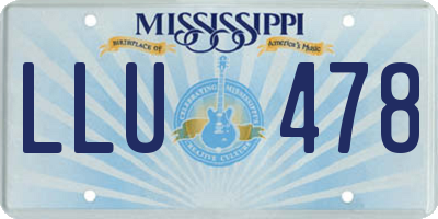 MS license plate LLU478