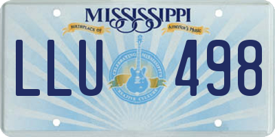 MS license plate LLU498