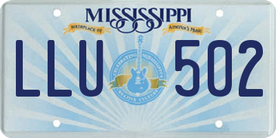 MS license plate LLU502