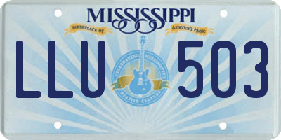 MS license plate LLU503